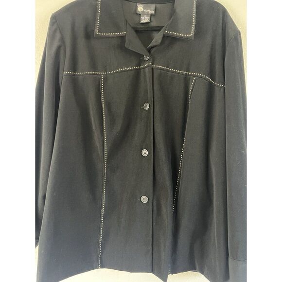 First Option Too Women’s Faux Suede Vintage Western Shirt Jacket Button Front 2X - Picture 8 of 10